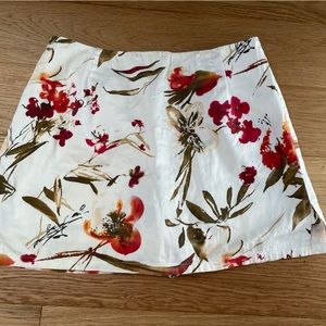 White floral skort